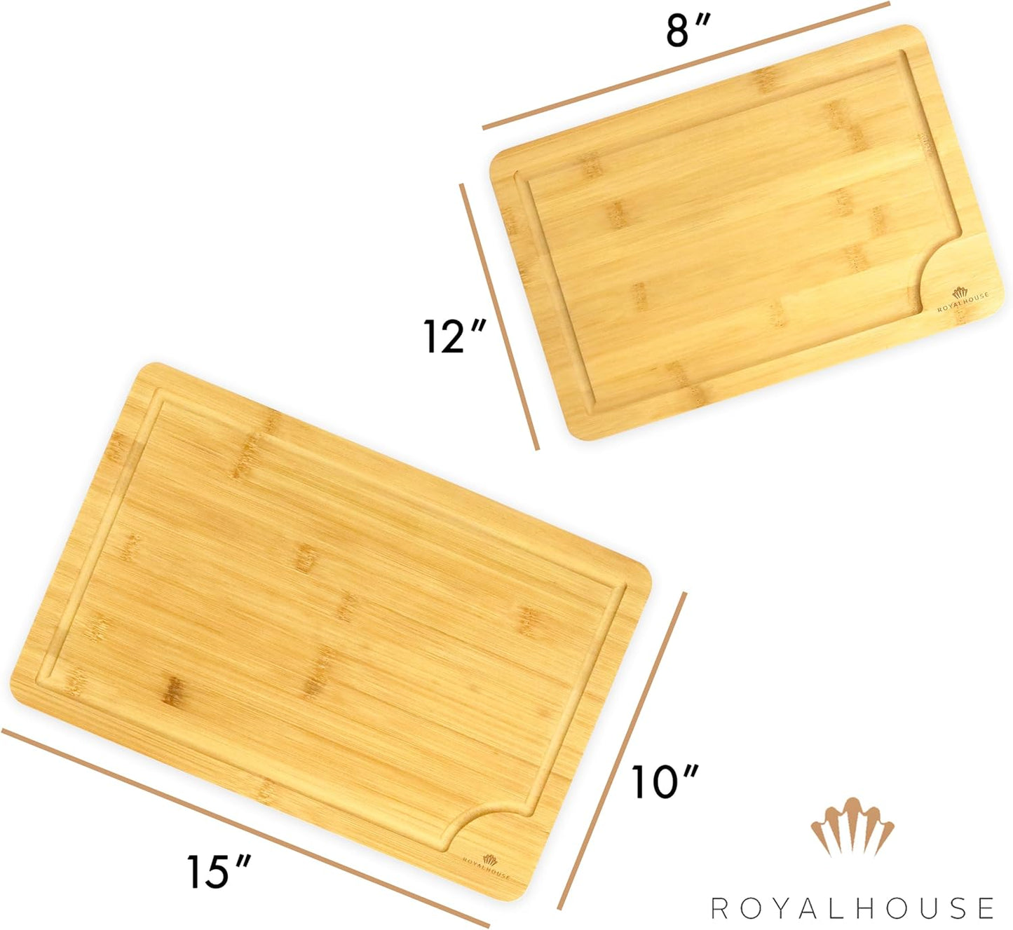 Large Cutting Board, 15x10x0.5 Bamboo Cutting Boards for Kitchen with Juice Groove and Kitchen Chopping Board for Meat Cheese board Heavy Duty Serving Tray,