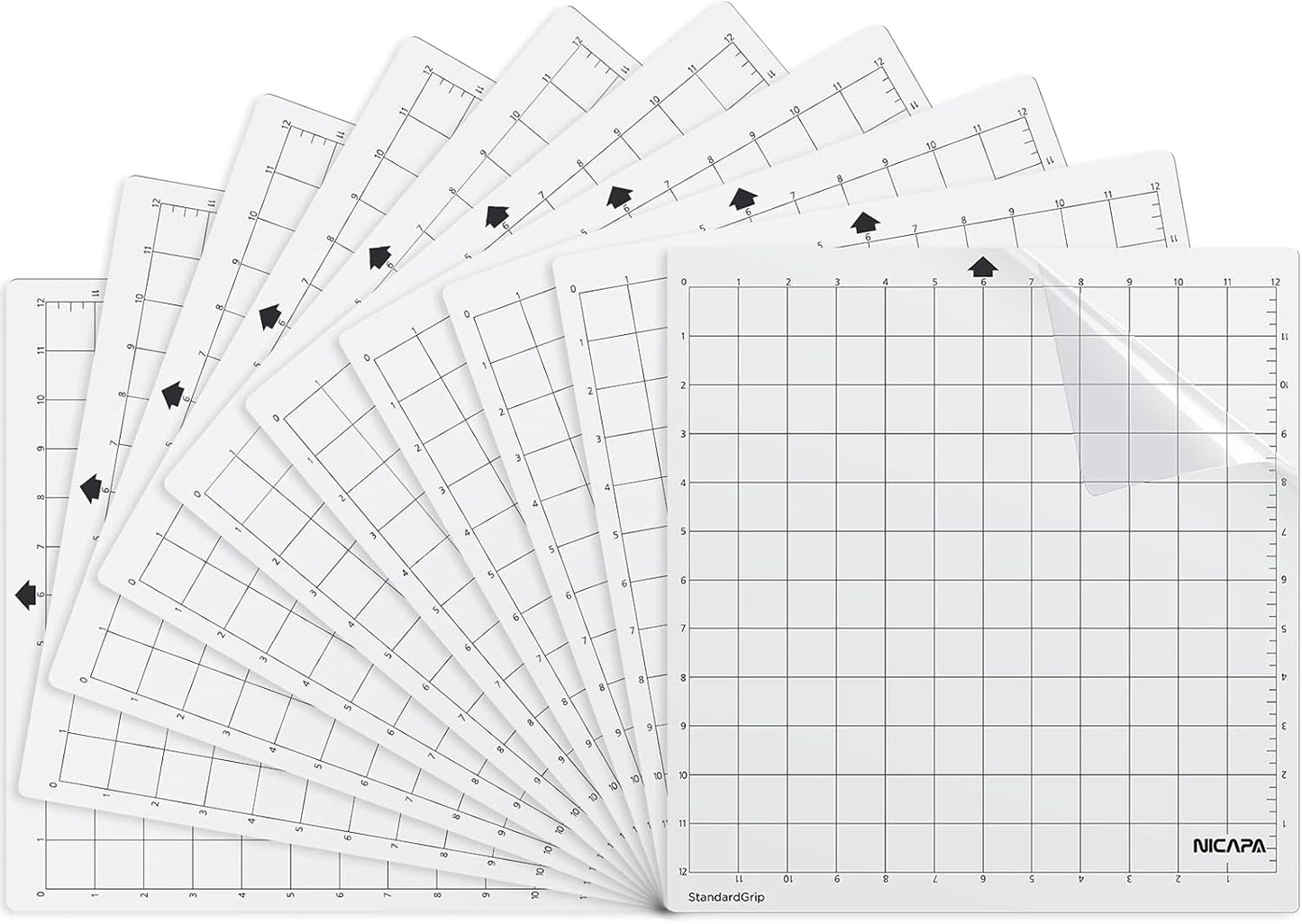 Cutting Mat for Silhouette Cameo 3/2/1 (Light-Grip,12x12 inch 3pack) Adhesive&Sticky Non-Slip Flexible Square Gridded Blue Cut Mats Replacement Accessories Set Matts Vinyl Craft Sewing