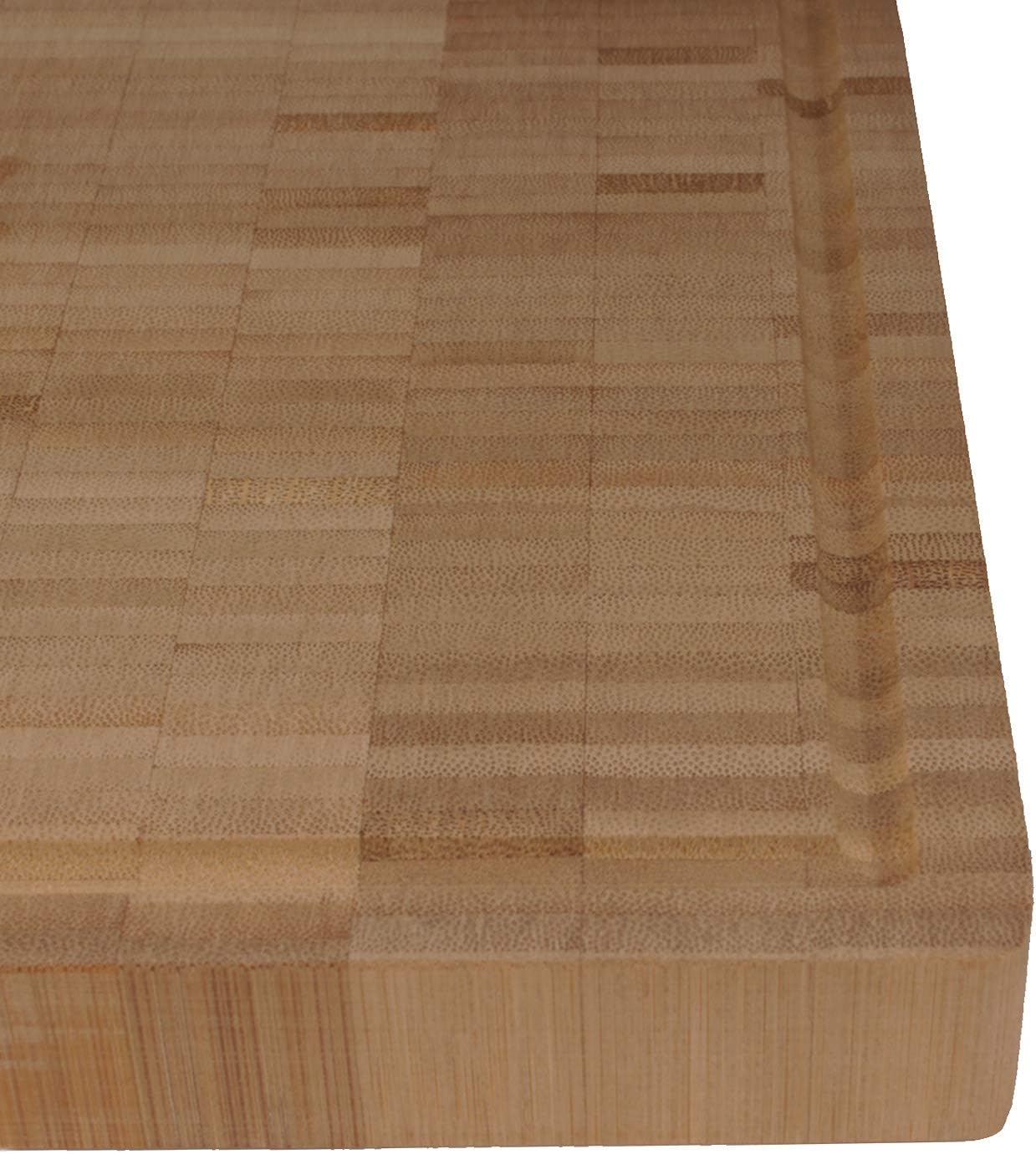 BambooMN Premium Bamboo End Grain Kitchen Cutting Board Flat - 7" x 7" x 1" - 1 Piece