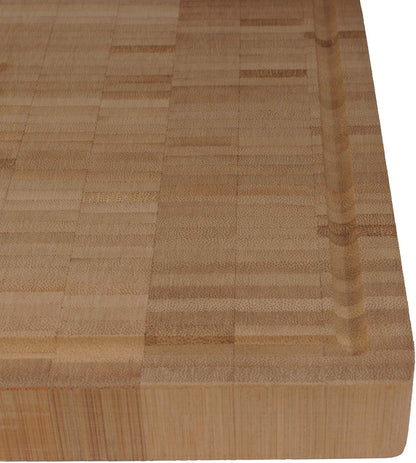 BambooMN Premium Bamboo End Grain Kitchen Cutting Board Flat - 7" x 7" x 1" - 1 Piece