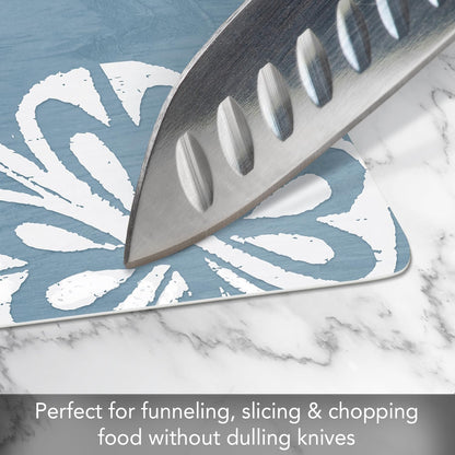 Cut N' Funnel Farmhouse Fall Designer Flexible Cutting Board Mat 15" x 11.5" Made in the USA Decorative Flexible Easy to Clean
