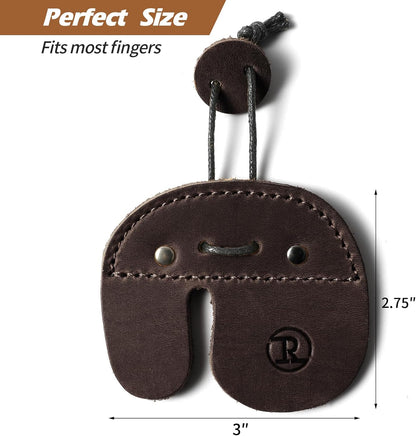 Ringsun Leather Archery Finger Tabs,Handmade Archery Finger Guard for Shooting Practice Gear, Recurve Bow Fingers Tab