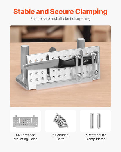 VEVOR Belt Grinder Knife Jig, 85° - 115° Adjustable Belt Sander Knife Sharpening Jig with Dual Handles, 7.68" Long Sharpener Locator Compatible with Belt Sander, Bench Grinder, Sharpening Machine