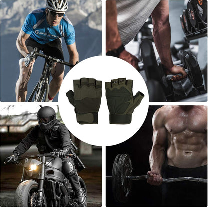 FIORETTO Fingerless Workout & Exercise Gloves for Gym, Weight Lifting, Airsoft, Shooting, Hunting, Hiking, Cycling, Driving, Motorcycle, Climbing M210603