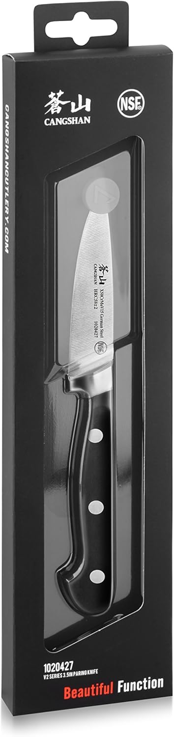 Cangshan V2 Series 1020427 German Steel Forged Paring Knife, 3.5-Inch Blade