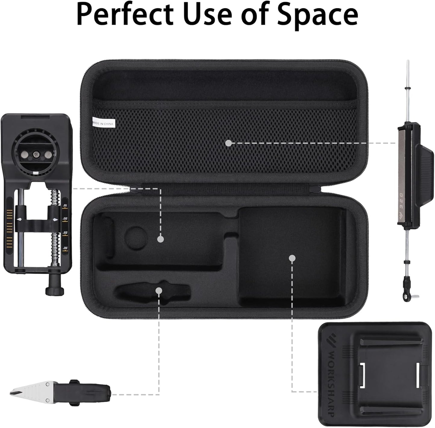 Aenllosi Storage Hard Case Compatible With Work Sharp Precision Adjust Knife Sharpener Black