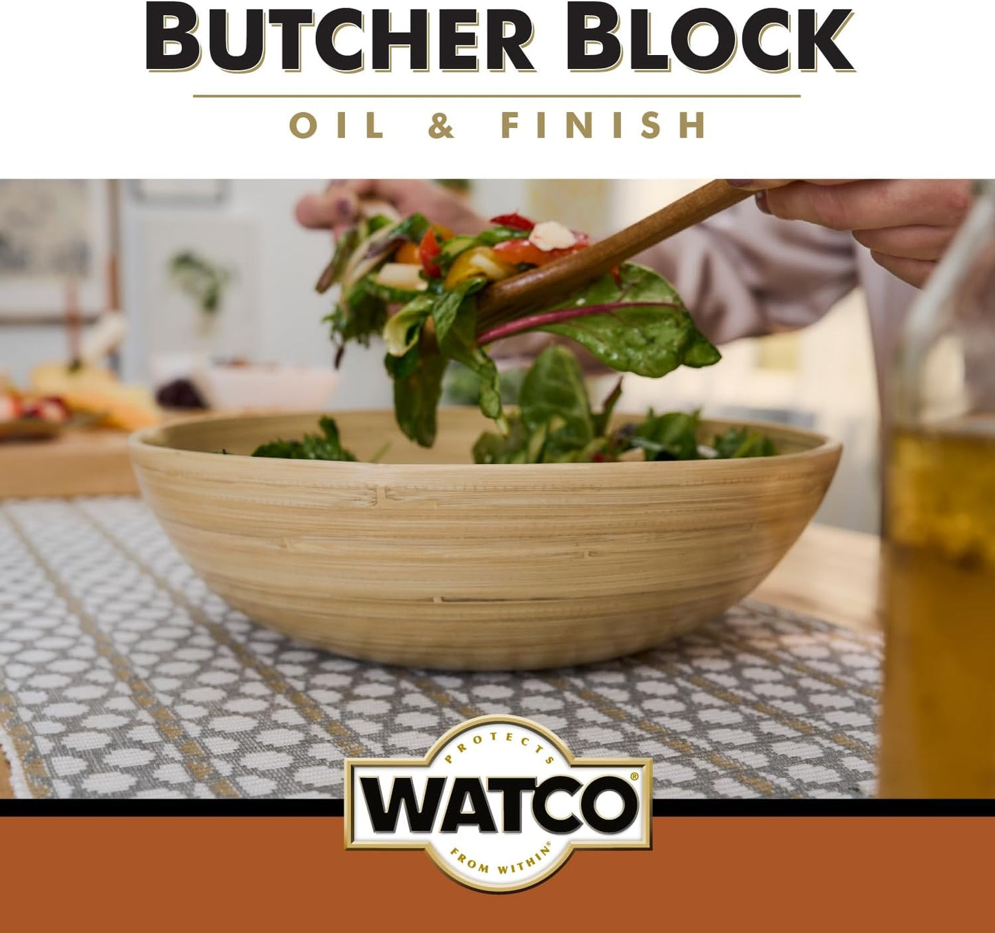 Watco Butcher Block Oil & Finish | Safe For Food Contact | Easy Wipe‑On Application | Oil Sheen Enhances and Protects | Clear | Pint
