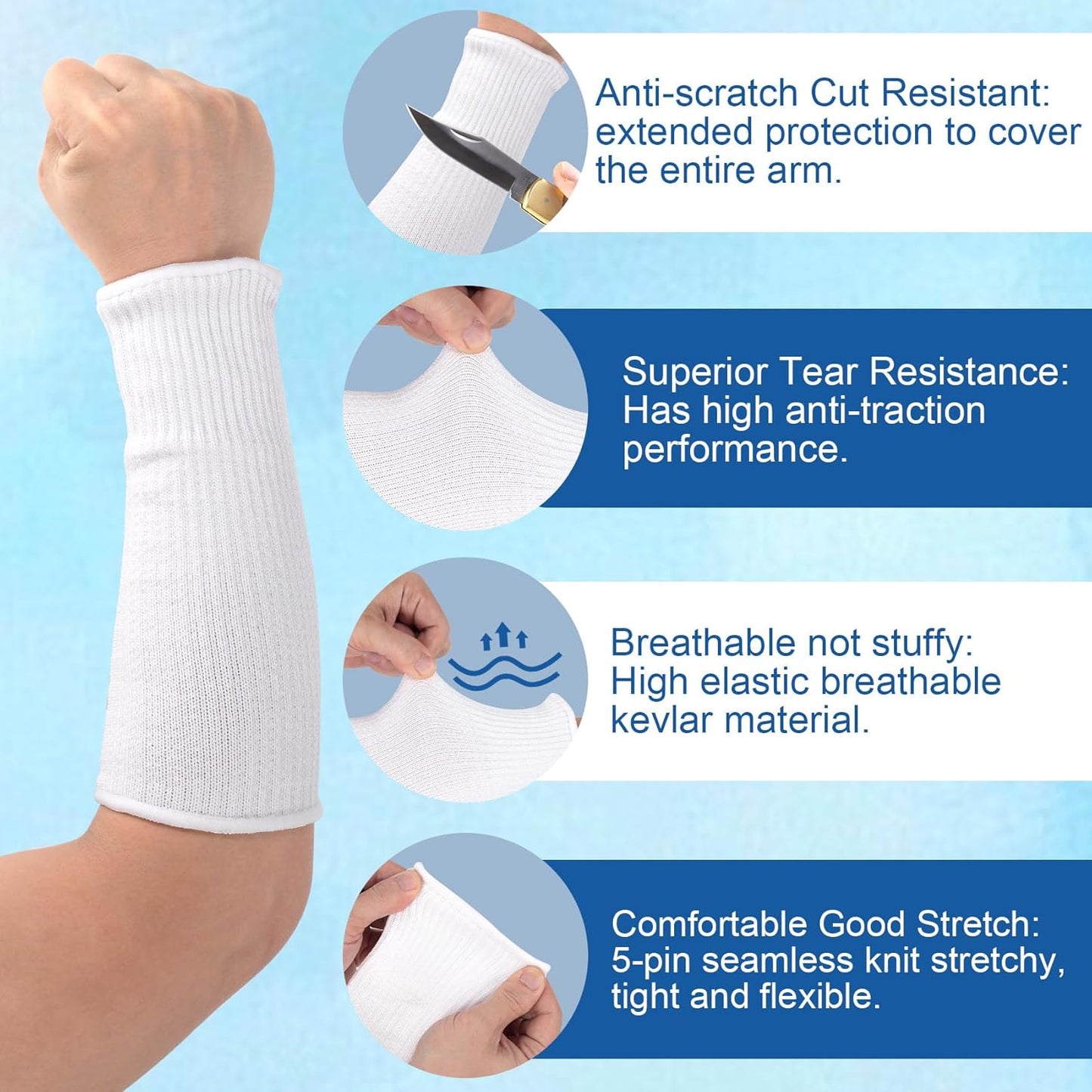 PAGOW Cut Resistant Sleeves for Arm Protection, Bite-Proof Forearm Protector, Gardening Sleeves for Thin Skin