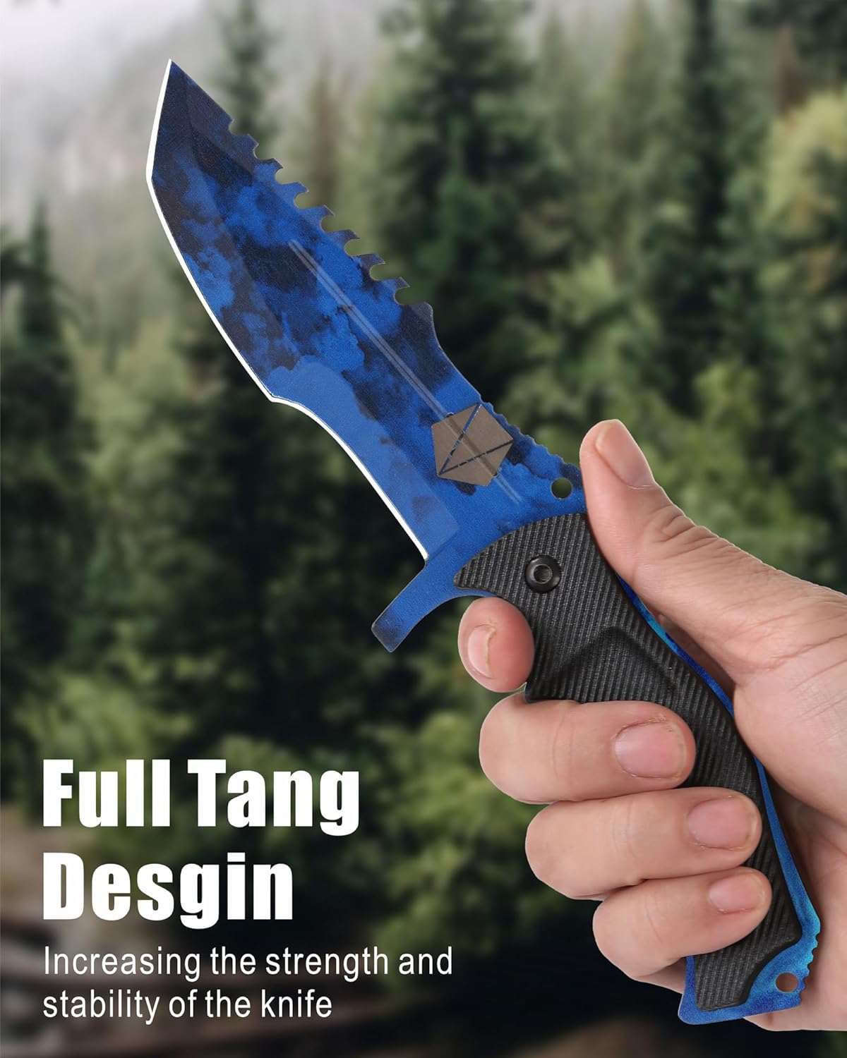 REAT Fixed Blade Knife with Sheath, 4.1" 440C Steel Blade with Full Tang Design,Ergonomic ABS Plastic Handle, EDC Sharp Hunting Knife,Tactical Knife for Camping,Survival,Bushcraft,Hiking