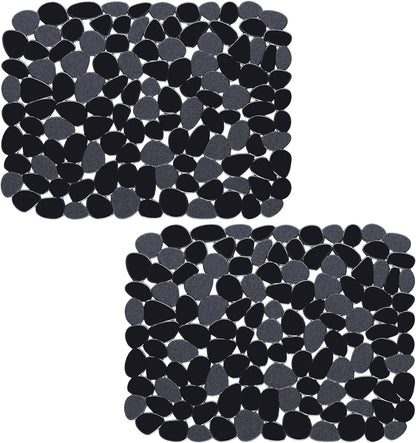 Bligli Pebble Sink Mat for Stainless Steel/Ceramic Sinks, PVC Eco-Friendly Sink Protectors Mats for Bottom of Kitchen Sink, Dish Drying Mat for Dishes and Glassware, 15.7 x 11.8 inch, Blue