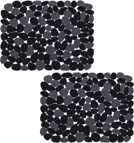 Bligli Pebble Sink Mat for Stainless Steel/Ceramic Sinks, PVC Eco-Friendly Sink Protectors Mats for Bottom of Kitchen Sink, Dish Drying Mat for Dishes and Glassware, 15.7 x 11.8 inch, Blue