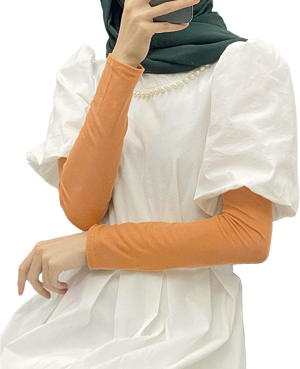 amokk Long Arm Sleeves for Women Cooling UV Sun Protection Sleeves to Cover Arms Gardening Sleeves