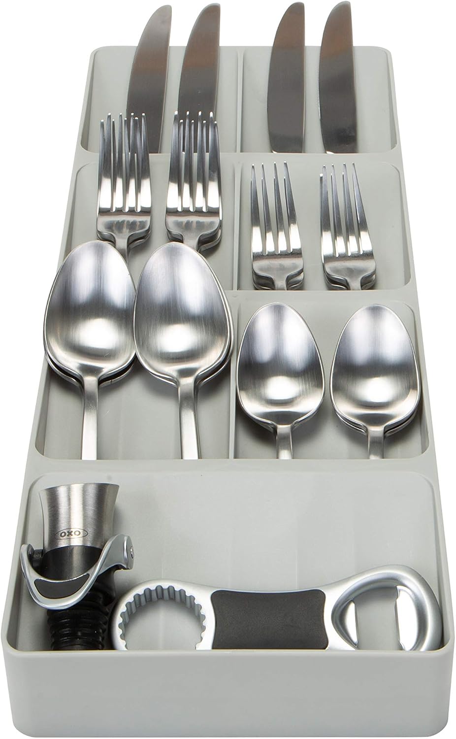 Kitchen Details 2 Tier Knife Drawer Organizer | Holds 11 Knives | Utensil Holder | Knife Block | Storage & Organization | Space Saver | Natural