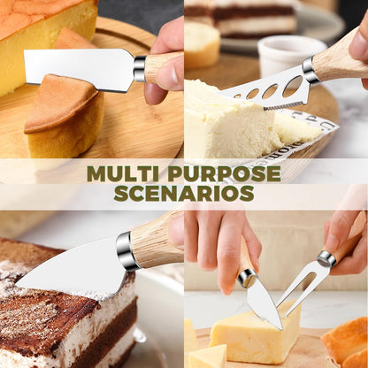 Charcuterie Boards Accessories Gold Charcuterie Utensils Cheese Butter Spreader Knife Set with Wooden Handles Small Serving Tongs Mini Forks and Spoons Flags Toothpick for Party Platter Appetizers