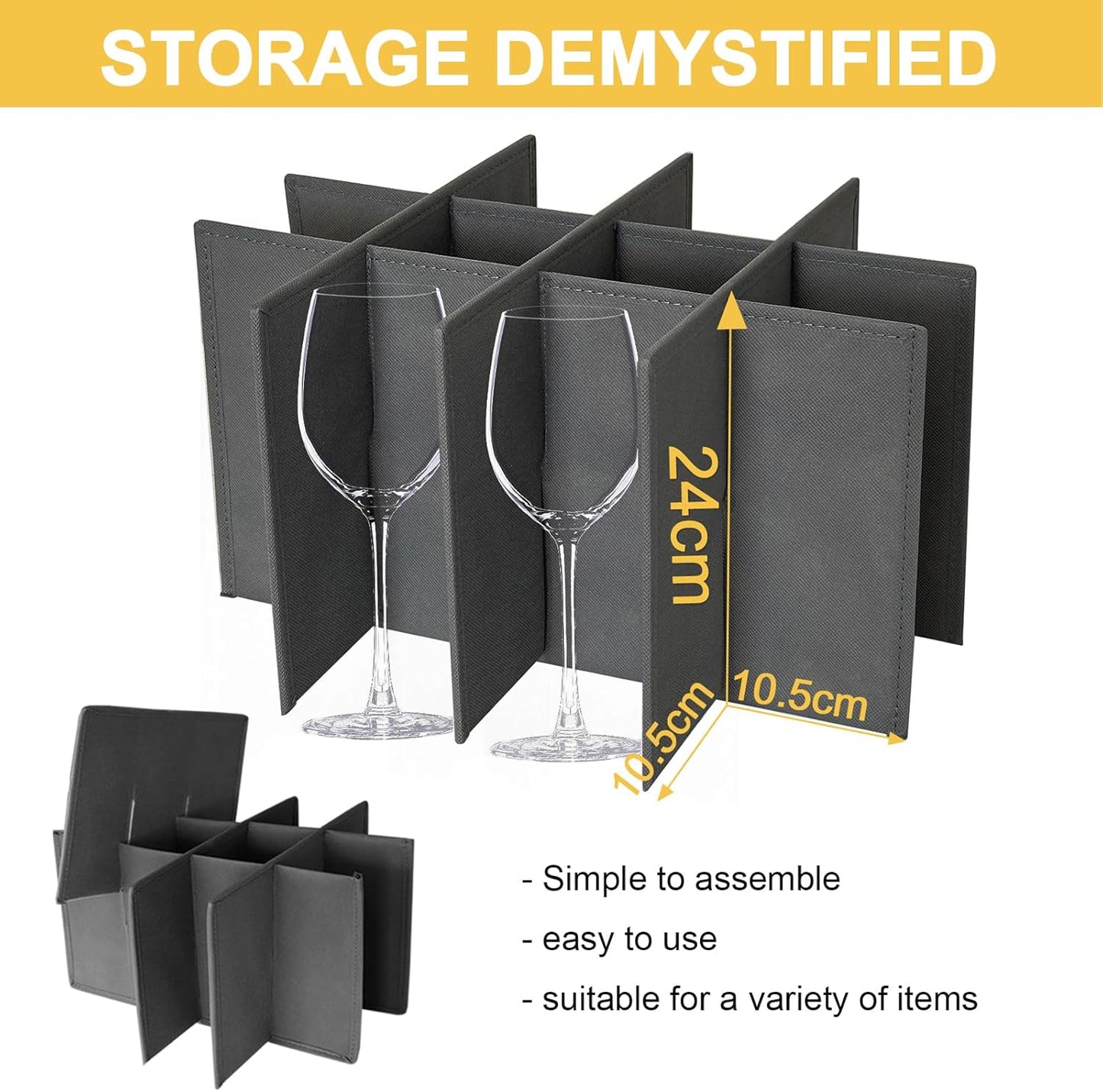 VERONLY 2 Pack Flatware Utensil Storage - Sturdy Silverware Storage Box with Dividers, 5 Compartment Flatware Storage Case with Handles and Removable Lid for Moving&Protected(Dark Gray)