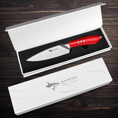 MAD SHARK 5 Inch Ultra Sharp Paring Knife, German Stainless Steel, Ergonomic Handle Design, Chopping Knife for Precise Cutting, Peeling, Slicing