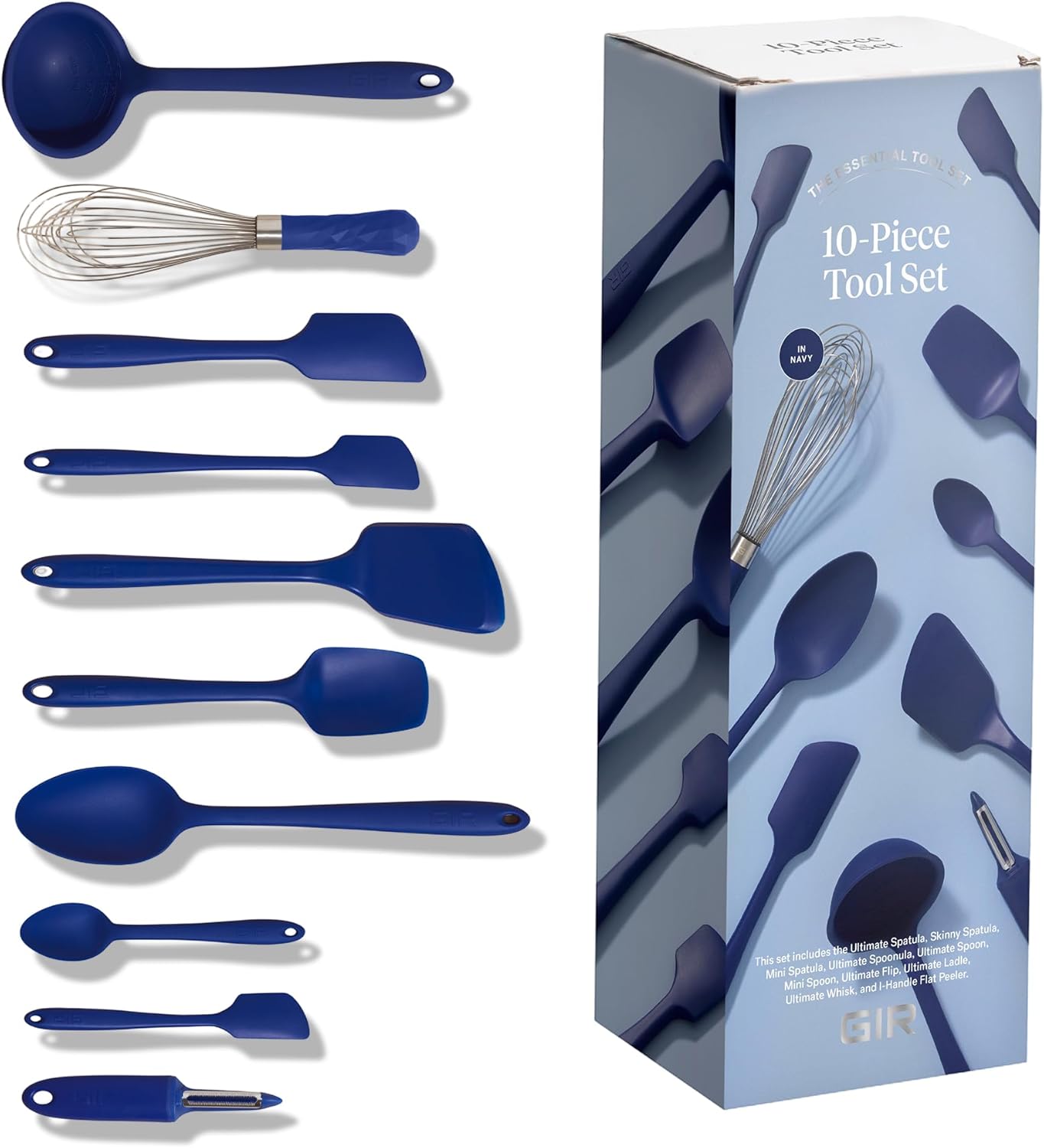 GIR: Get It Right 5 Piece Silicone Ultimate Kitchen Utensils Set - Ladle, Spatula, Flip, Spoon & Spoonula - Non-Toxic Cooking Utensils for Nonstick Cookware, Cooking and Baking - Red