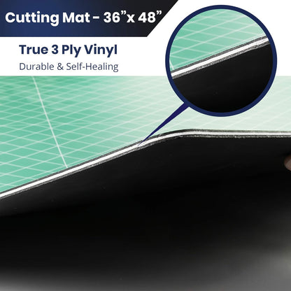 Pacific Arc Double Sided Self Healing Cutting Mat - Thick and Durable Vinyl Rotary Cutting Mat for Sewing & Scrapbook Paper Cutting Mat (09"x 12")
