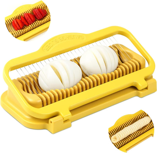 Egg Slicer for Hard Boiled Eggs Banana Slicer, banana Strawberry Mushroom, Aluminium Stainless Steel Wires Heavy Duty Dishwasher Safe