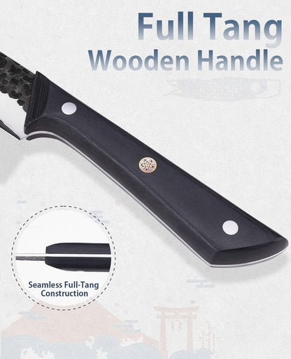 3.7 Inch Hand Forged Paring Knife, VG10 High Carbon 3-Layer Clad Steel Small Kitchen Knife, Ultra Sharp Full Tang for Peeling, Slicing & Delicate Prep, Gift Box for Men & Women