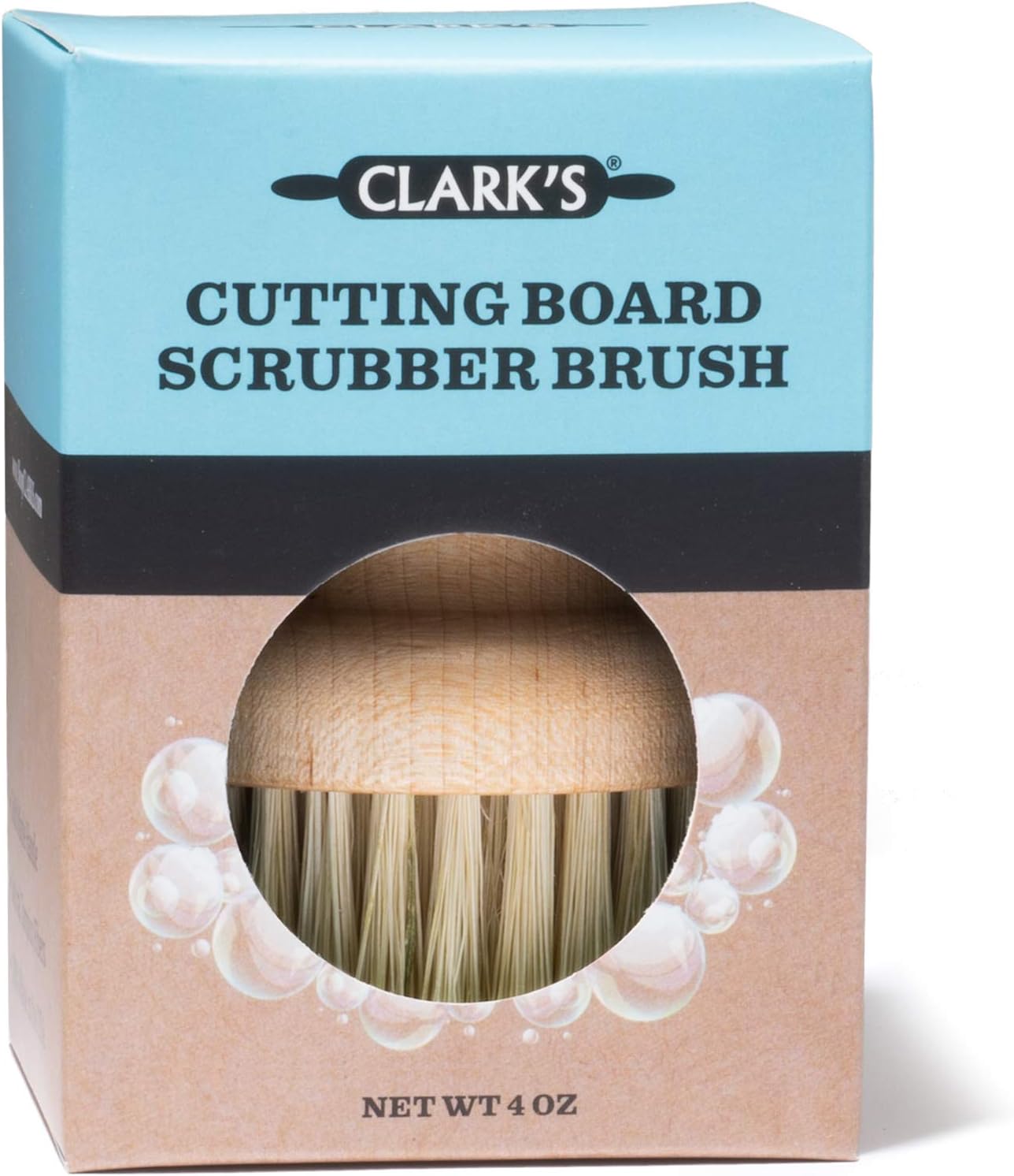 CLARK'S Cutting Board Scrub Brush - for Applying Food Grade Mineral Oil - Food Safe Wood Stain - Ideal for Wooden Butcher Blocks - Bamboo - Cast Iron - Countertops - Maple Construction - Food Safe