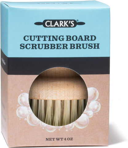 CLARK'S Cutting Board Scrub Brush - for Applying Food Grade Mineral Oil - Food Safe Wood Stain - Ideal for Wooden Butcher Blocks - Bamboo - Cast Iron - Countertops - Maple Construction - Food Safe