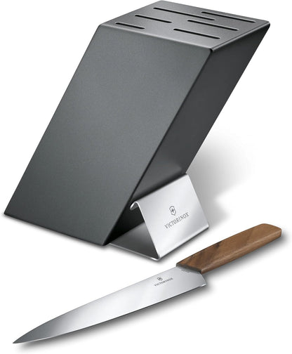 Victorinox Swiss Modern Beech Wood Knife Block Safe Storage Space Saving Empty Charcoal Finish