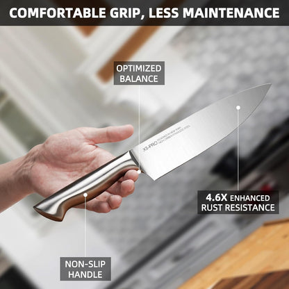 KnifeSaga Kitchen Knife Set - Phantom Iris X5 Knife Block Set - Top-tier Performance, 15 Pcs Premium High Carbon Stainless Steel Knife Set with Block and Sharpener, Professional Chef Knives Set