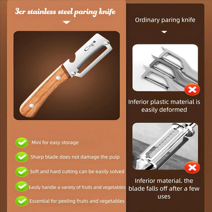 Multifunctional Vegetable Peeler with Stainless Steel Blade and Bottle Opener - Ideal for Veggie Potato Carrot and Apple Peeling