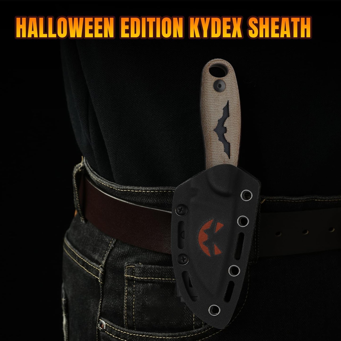 Kizer Hare Fixed Blade Knife with Sheath, 3.14" D2 Steel Blade EDC Hunting Knife with Burlap Micarta and Black G10 Handle, Small Survival Knives, Outdoor Camping Knives for Men Women 1077M3