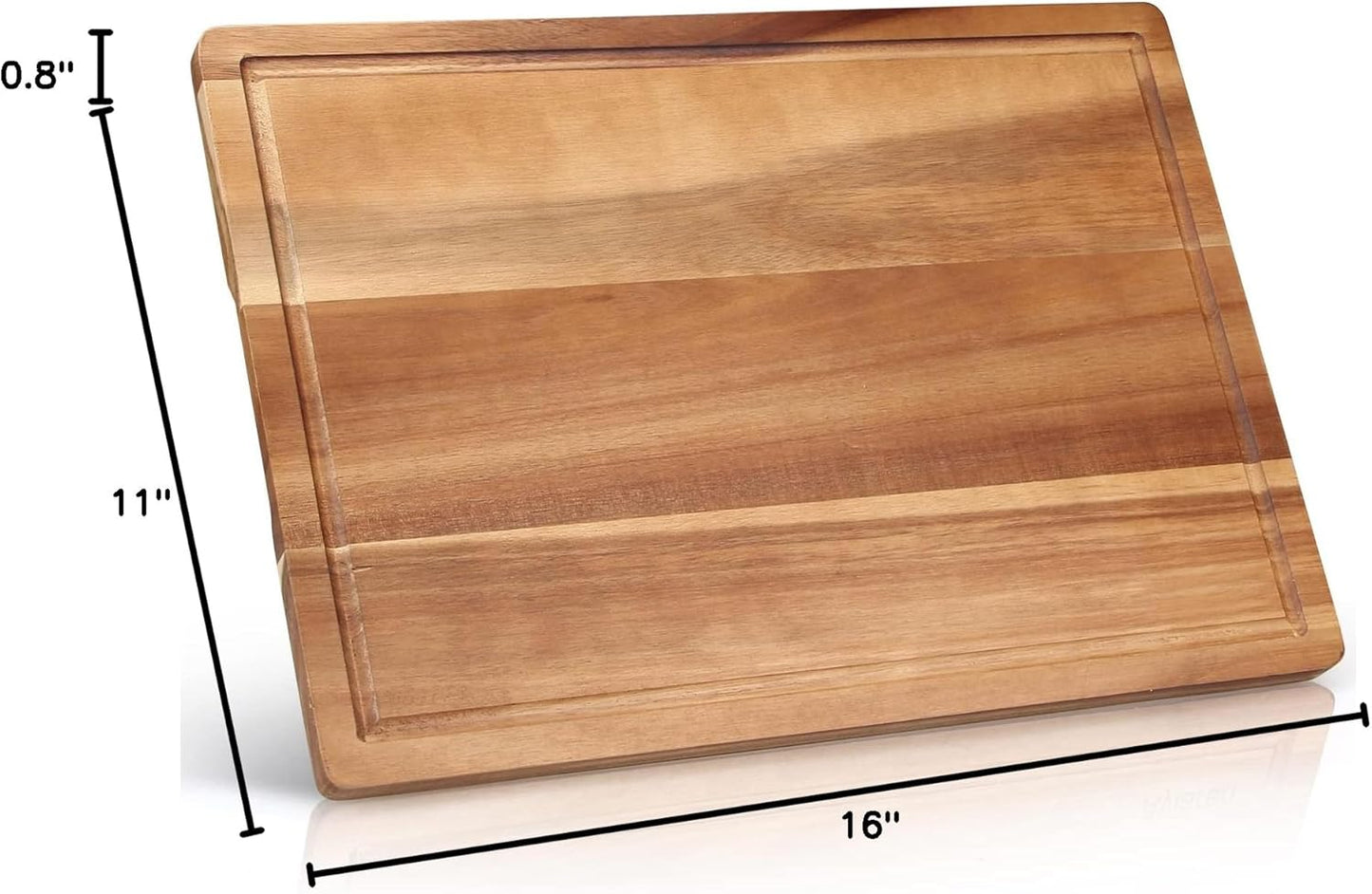 Solid Acacia Wood Cutting Boards for Kitchen Decor Wooden Charcuterie Board Meat Cheese Boards Butcher Block Pizza Bread Serving Board Hardwood Chopping Board Non Toxic Teak Small Cutting Boards