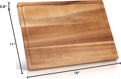 Solid Acacia Wood Cutting Boards for Kitchen Decor Wooden Charcuterie Board Meat Cheese Boards Butcher Block Pizza Bread Serving Board Hardwood Chopping Board Non Toxic Teak Small Cutting Boards