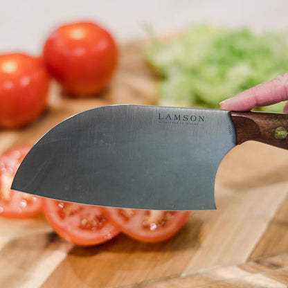 Lamson Vintage 6" Small Chinese Santoku Cleaver and Small Leather Sheath