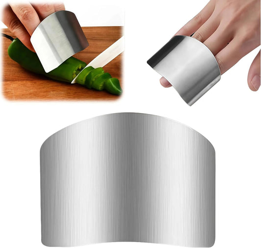 Stainless Steel Finger Guard, Universal Fit Adjustable Finger Guard Protector Finger Guards for Cutting Food, Premium Slicing Tool for Chopping, Dicing, and Kitchen Food Prep (2 Pcs)