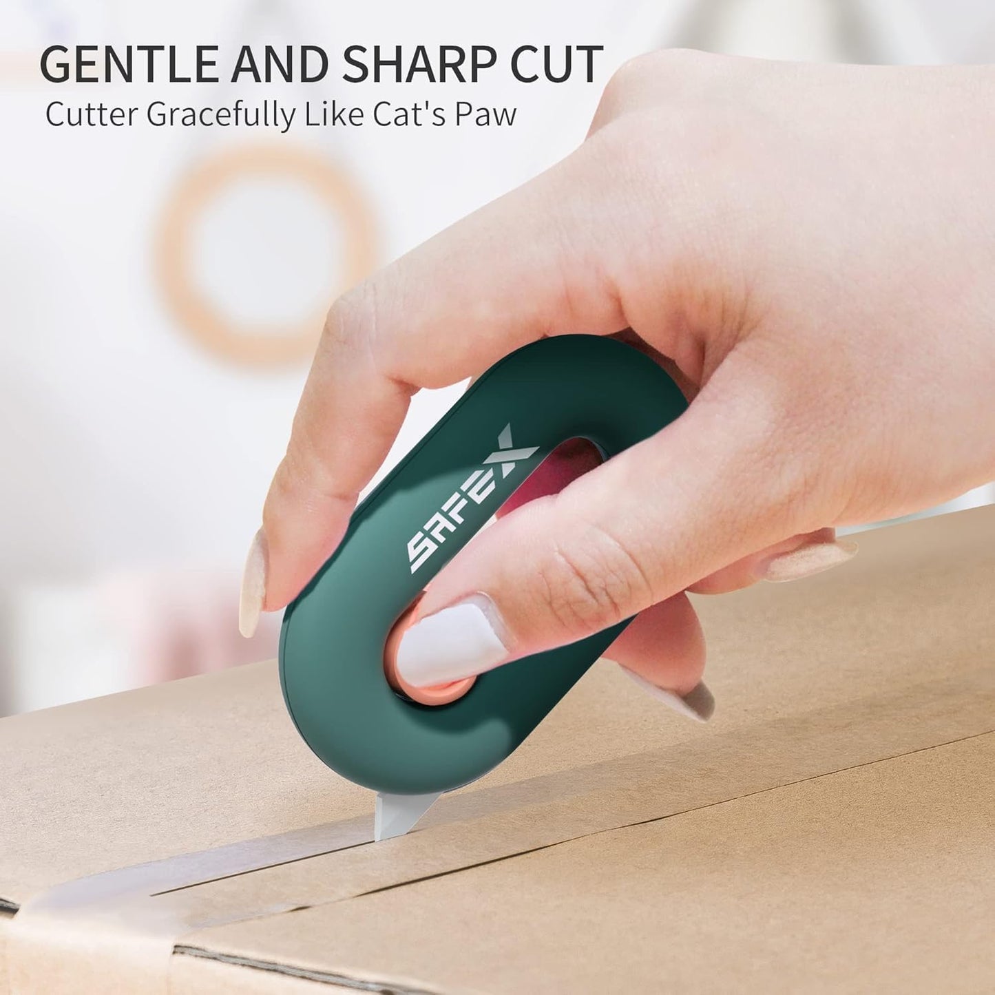Box Cutter Retractable, Box Opener, Ceramic Box Cutter, Built-In Magnetic, Mini Box Cutter, Safety Box Cutter, Cute Box Cutter, Small Box Cutter For Women, Package Opener, Box Opener Tool (PINK)