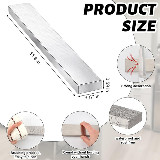 Under Cabinet Knife Holder 11.8 Inch Stainless Steel Magnetic Knife Holder Strip Space Saving Heavy Duty Metal Rack for Kitchen Organizer Garage Tools Supplies