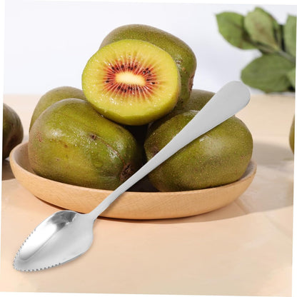 Generic 1 Set Fruit Cutting Set Paring Knives Serrated Spoons Pointed Spoons Kiwi Knife Grapefruit Utensil Tool Fruit Knives Grapefruit Spoons Fruit Knife Stainless Steel Silver