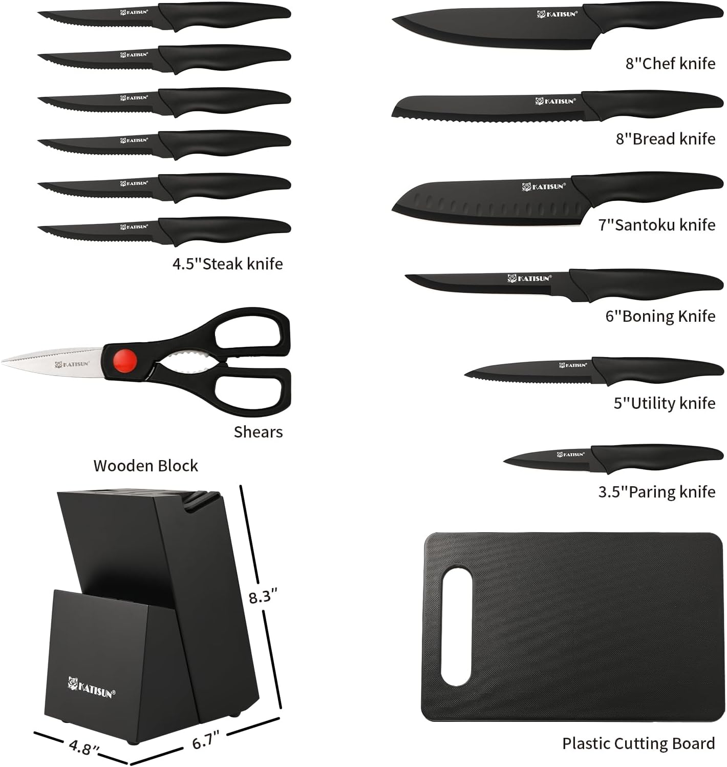 Kitchen Knife Set,14-Piece Knife Set With Block Wooden, Self Sharpening For Chef Knife Set, High Carbon German Stainless Steel Hammered Collection Knife Block Set, Dishwasher Safe Cutlery, Cream