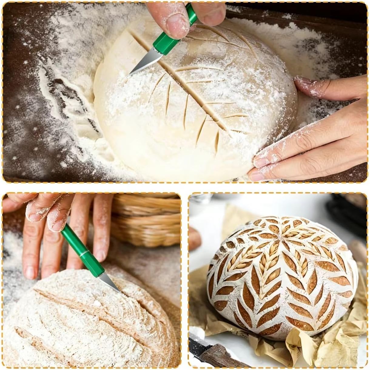 Upgraded Bread Lame with 10 Blades - Professional sourdough Scoring Tool for bread scoring tool, Safety Cover & Ergonomic Handle - Premium Bread Scoring Knife for Artisan Bread Making
