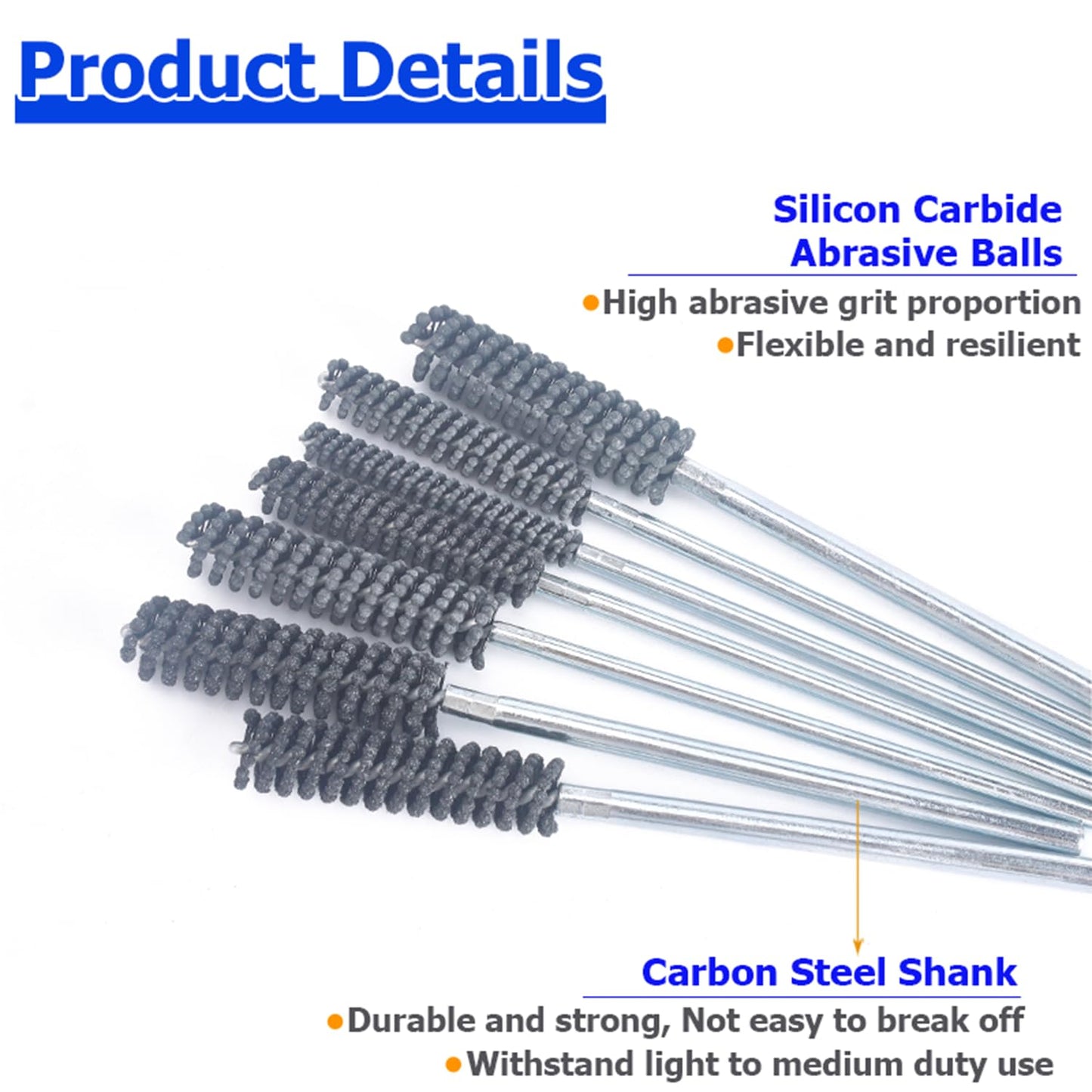 0.591"(15mm) Cylinder Hone Brush with Round Carbon Steel Shank in 120 Grit SiC Abrasive Nylon Balls for Deburring Small Engine Cylinders Brake Piston Rings Guides Tubes Cam Bearings