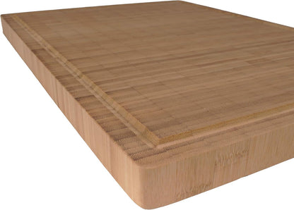 BambooMN Premium Bamboo End Grain Kitchen Cutting Board Flat - 7" x 7" x 1" - 1 Piece