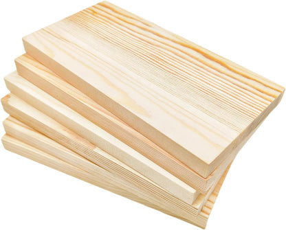 4PCS Rectangle Wood Boards Unfinished Wood Blocks for Crafting, 8x6x1in Blank Whittling Wooden Blocks for Wood Carving,Painting & Burning