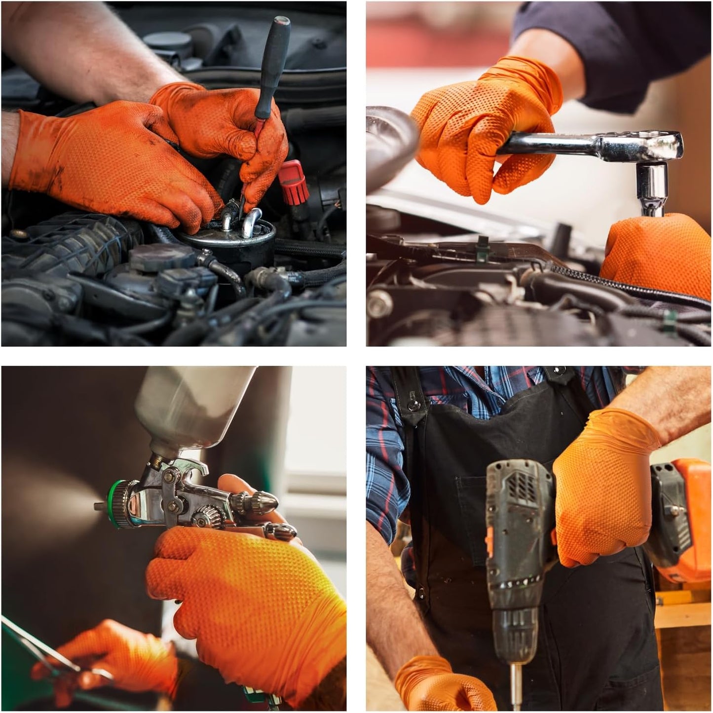 ANBOSON 10 Mil Diamond Textured Nitrile Gloves, Heavy Duty Disposable, Extra Thick, Latex & Powder Free, Chemical and Puncture Resistant, Ideal for Auto Repair, Cleaning, Painting, X-Large