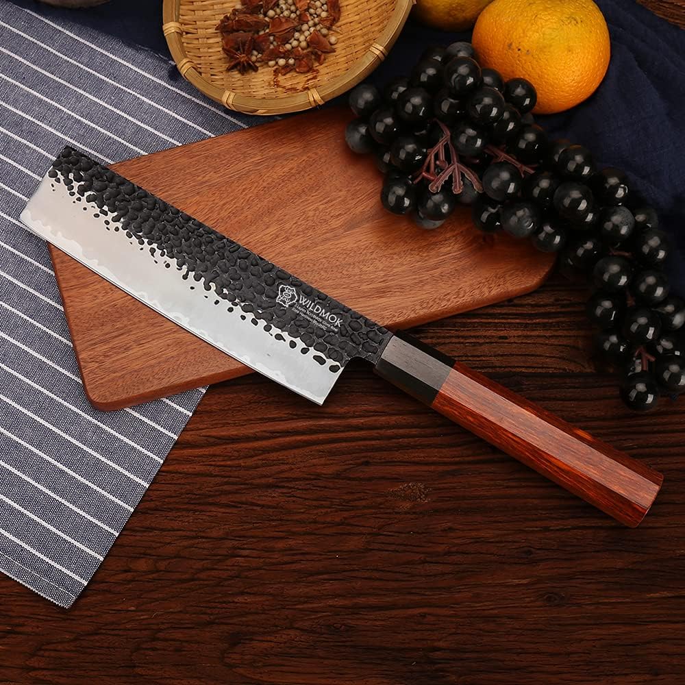 WILDMOK 8 Inch Chef Knife 3 Schichten 9CR18MOV CLAD STAEL, geschmiedetes Gyuto -Chef Knife mit achteckigem Griff