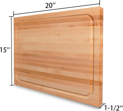 CONSDAN Walnut Cutting Board for Kitchen, USA Grown Hardwood, 20 x 15, with Invisible Inner Handle, Prefinished with Food-Grade Oil, Suitable for Kitchen Edge Grain, 1" Thick