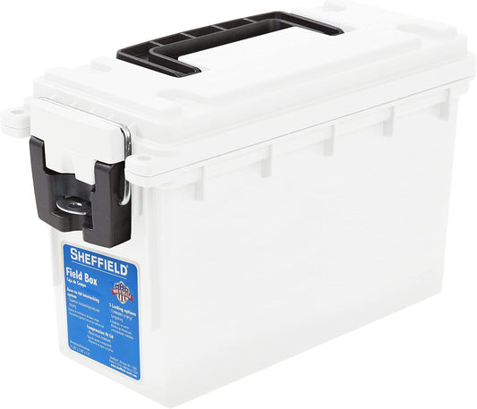 Sheffield 12629 Ammo Storage Box, Mothers Day Gifts for Mom,.30 Cal Field Boxes, Lockable Storage Box with Handle, Secures Hunting Gear, Supplies, and Bullets, Made in USA