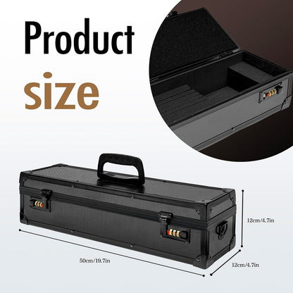Chef’s Knife Case Aluminum Hard Case with Dual Combination Locks Cultery Carrier Portable Knife Organizer Block Holders Protectors With 8 Slots Can Hold Home Black