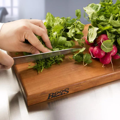John Boos R-Board Series Rectangular Wooden Maple Cutting Board 20”x15” – 1.5” Thick, 12-lb Reversible Butcher Block with Edge-Grain & Finger Grips – Made in the USA