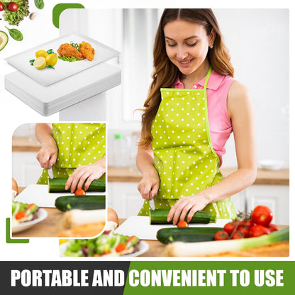 Hushee 120 Count Disposable Cutting Board Sheets 15 x 10. 6 Inch Disposable Sheets Flexible Plastic Sheet Cutting Mat Large Chopping Boards for Kitchen Cooking Traveling Camping Tailgating BBQ