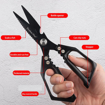 Multi-Purpose Rust Proof Kitchen Shears, Heavy Duty Meat Scissors, Dishwasher Safe, for Chicken, Vegetables, Steak, Fish Scaling & Bottle Opener(Red)
